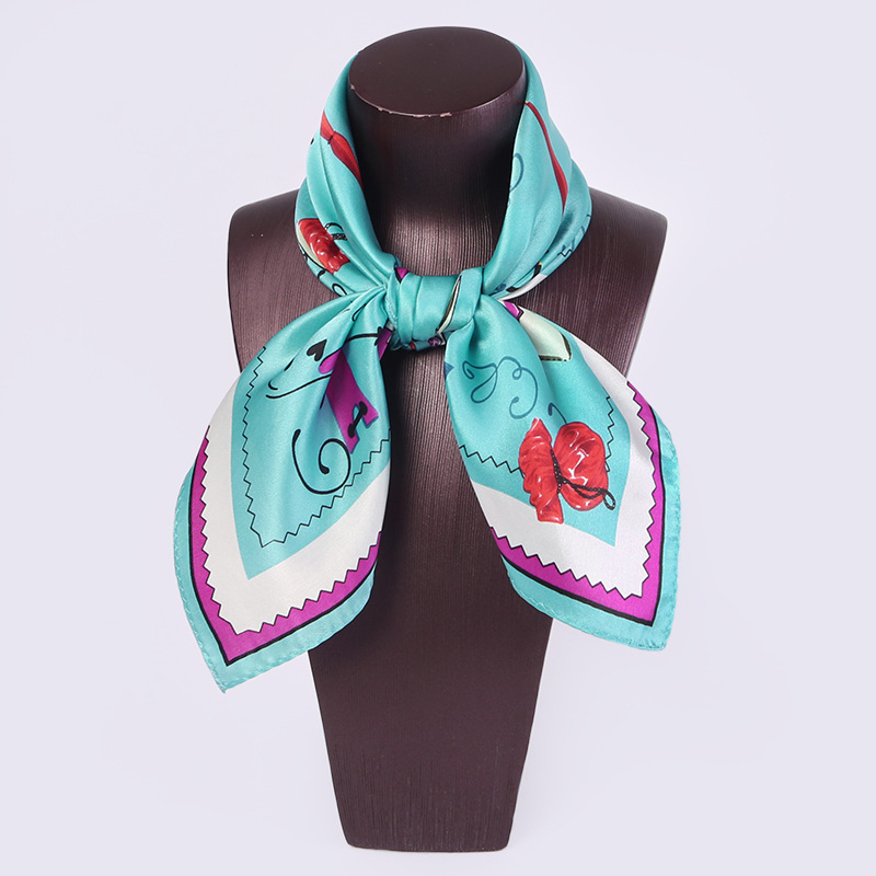 Spring silk scarf women's square scarf tied bag professional scarf S106