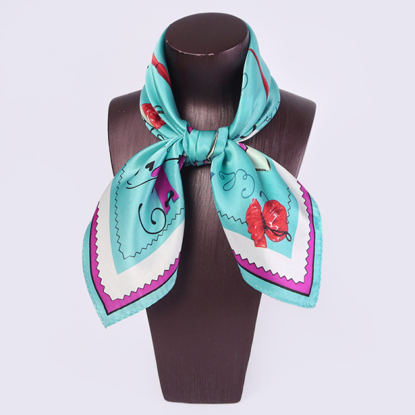 Spring silk scarf women's square scarf tied bag professional scarf S106