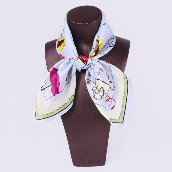 Spring silk scarf women's square scarf tied bag professional scarf S106