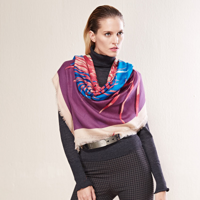 Oversized Shawl Hand-Printed Scarf S121