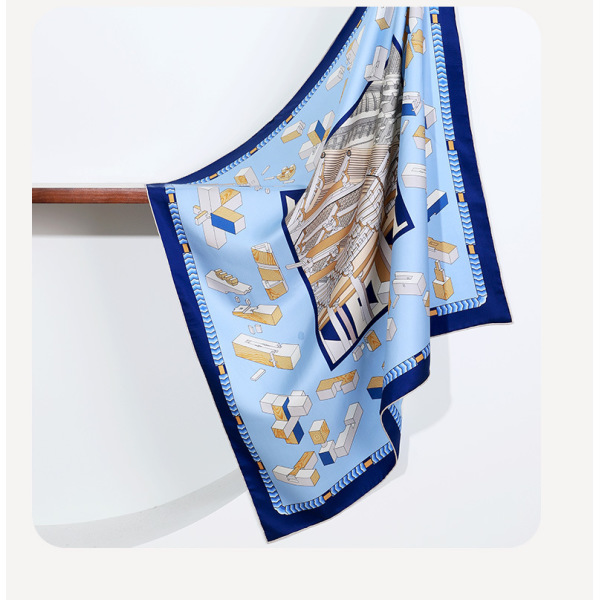 Double-sided professional printed mulberry silk scarf S134
