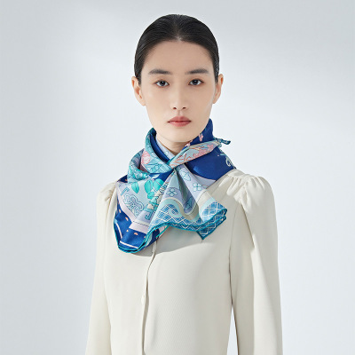 Double-sided silk ladies' large square scarf S133