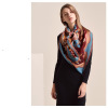 Hand-printed scarf twill pure wool S122