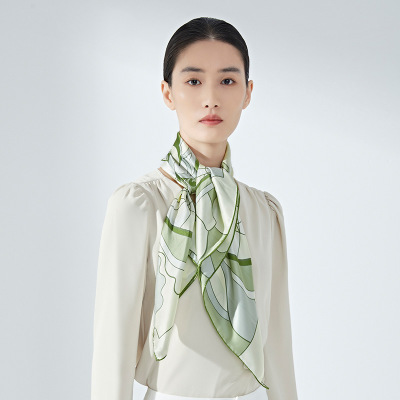 Silk pure silk printed large square scarf S131