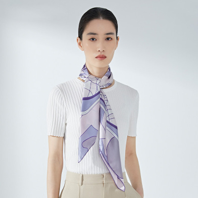 Silk pure silk printed large square scarf S131