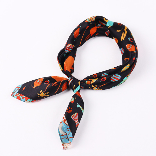 Silk scarf with animal pattern, childlike and versatile S141