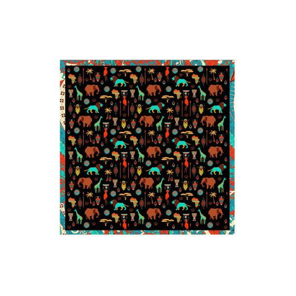 Silk scarf with animal pattern, childlike and versatile S141