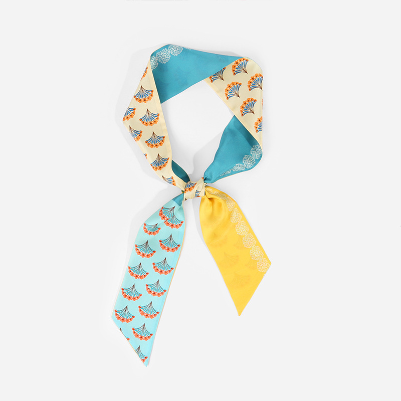 Versatile narrow silk scarf S127
