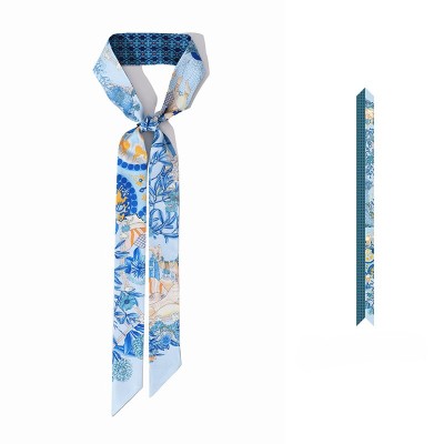 Women's new style small silk scarf with ribbon S125