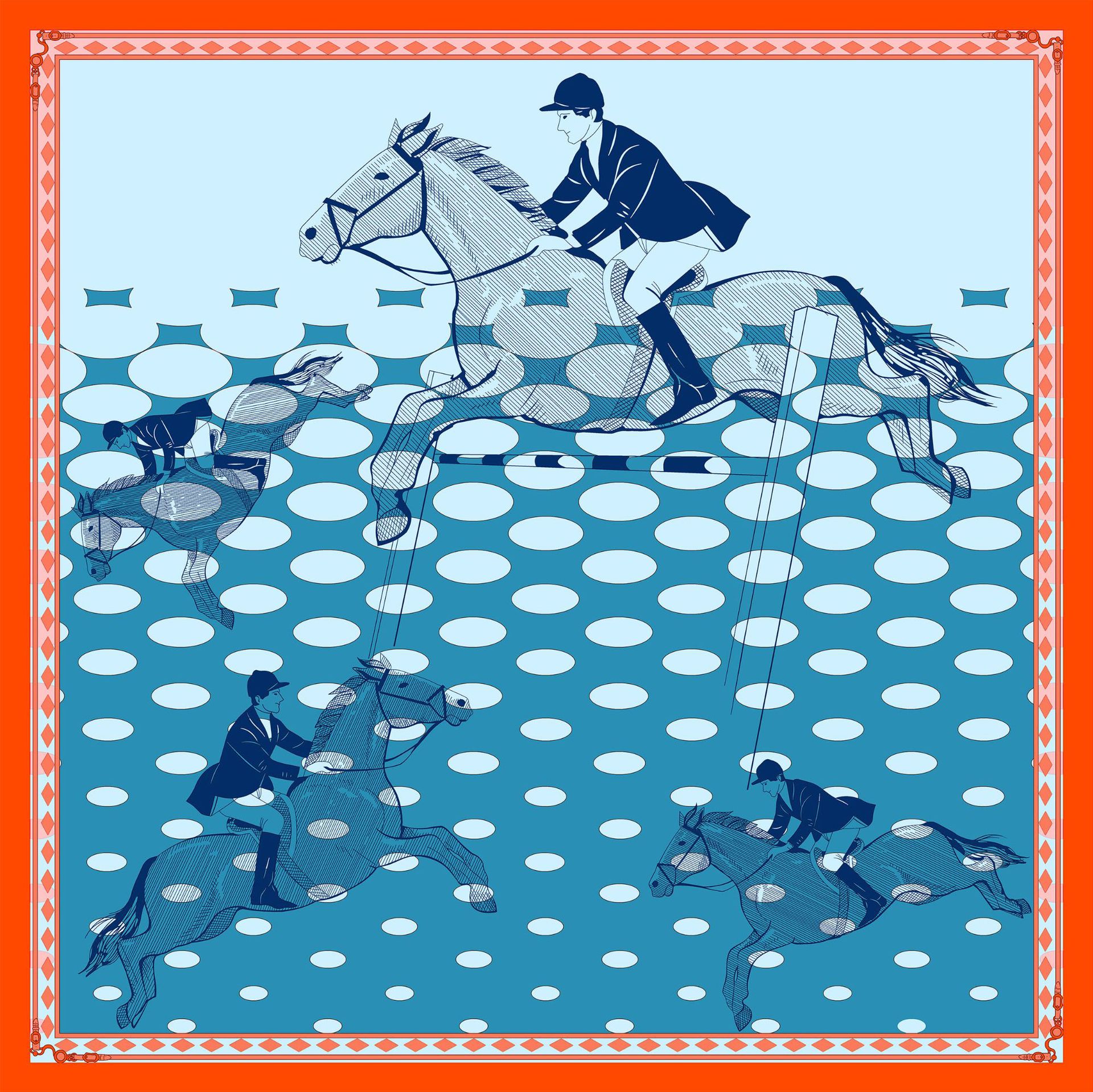 Women's professional silk scarf S146