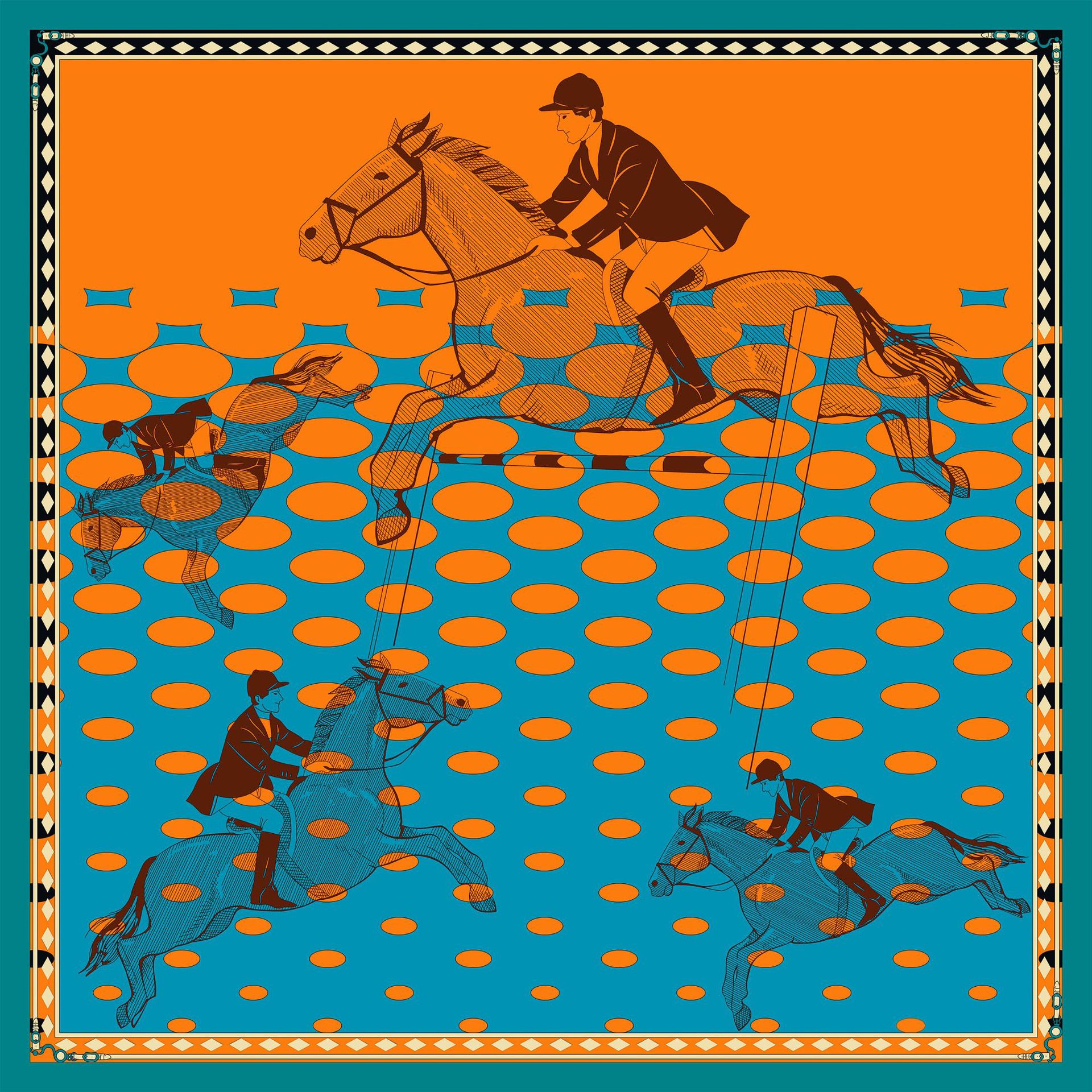 Women's professional silk scarf S146