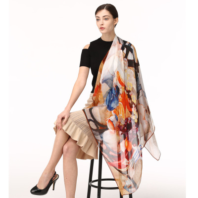 Women's sun protection mulberry silk versatile shawl S149